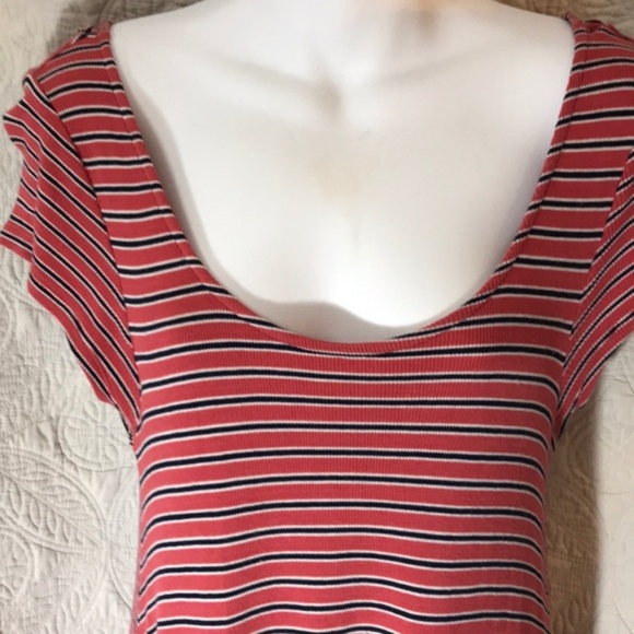 American Eagle Outfitters Dresses & Skirts - AE Outfitters striped mini Dress open back rib shirt look size M